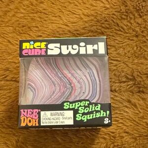 Nee Doh Nice Cube Swirl Super Solid Squish Toy - Pink and Purple